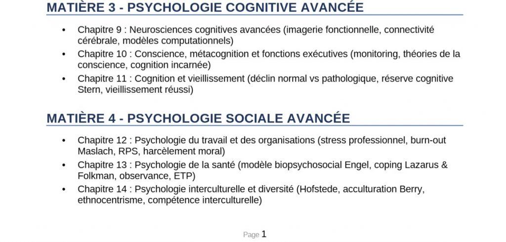 Programme fiches L3 Psychologie