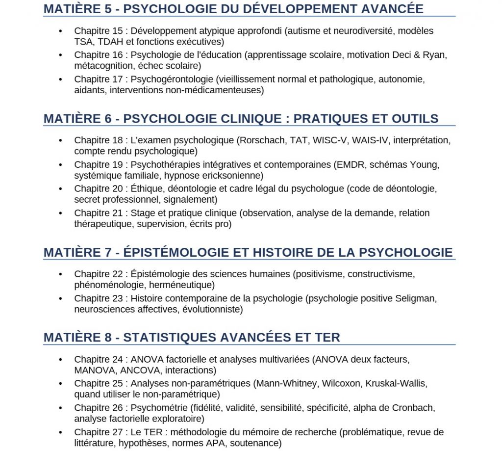 Extrait fiches L3 Psychologie clinique