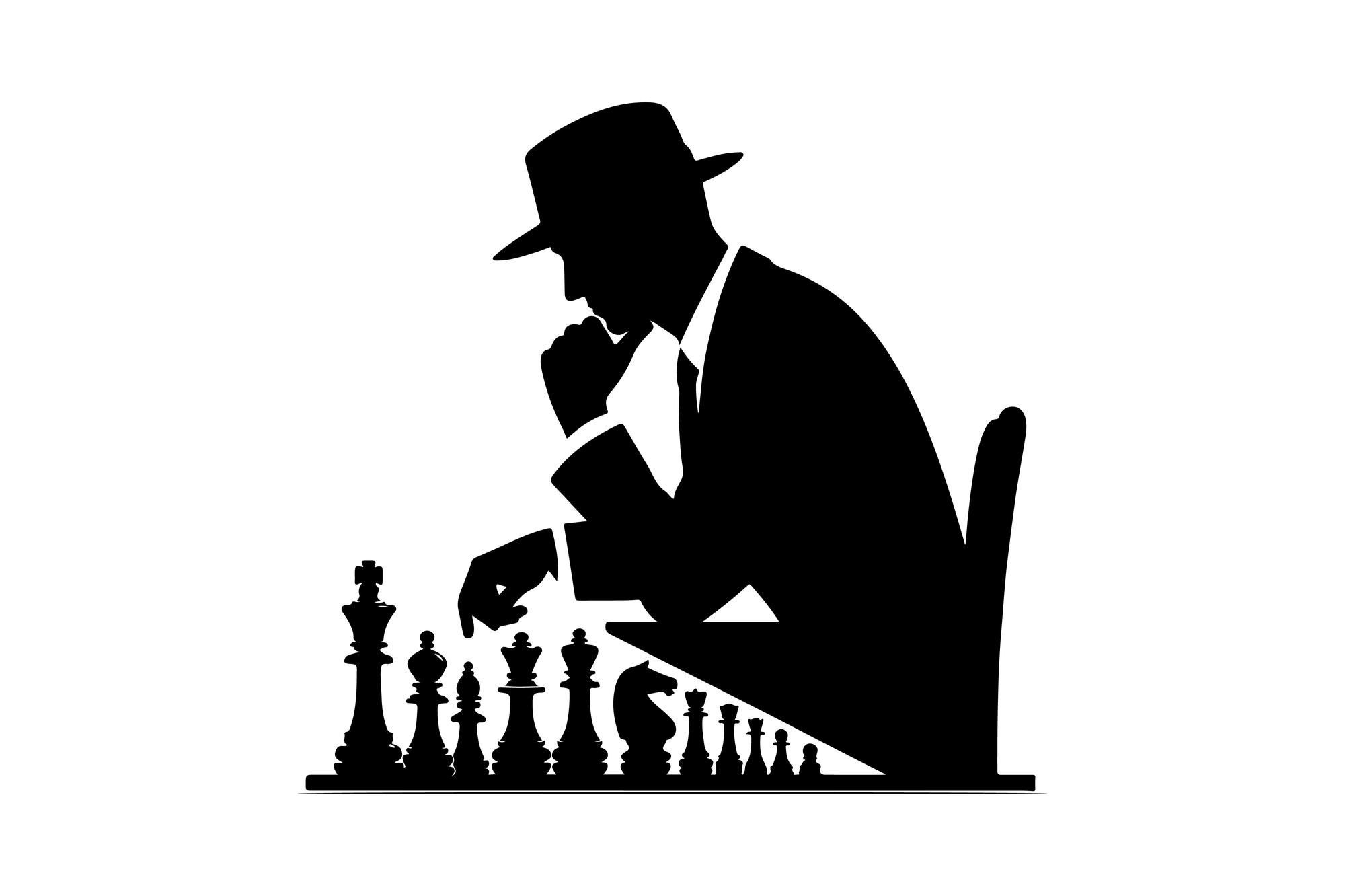 Vector de silhouette de joueur d'échecs pour les projets de conception stratégique