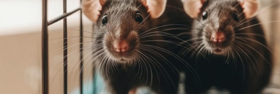 Une paire de rats de laboratoire interagissant dans une cage