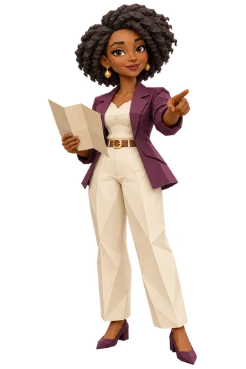 Papercraft ENTJ character with a folded map.