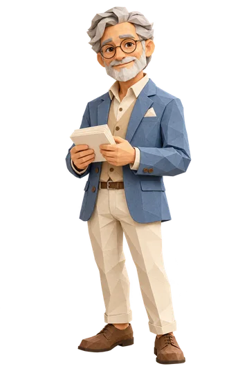 Papercraft ISTJ character with a neat stack of cards.